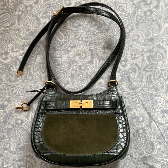 Tory Burch Forrest Green Lee Radziwill Saddlebag - Picture 2 of 6